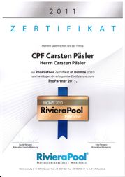 Zertifikat RivieraPool Partner Bronze 2010 - Carsten Päsler - Pools & Wellness 